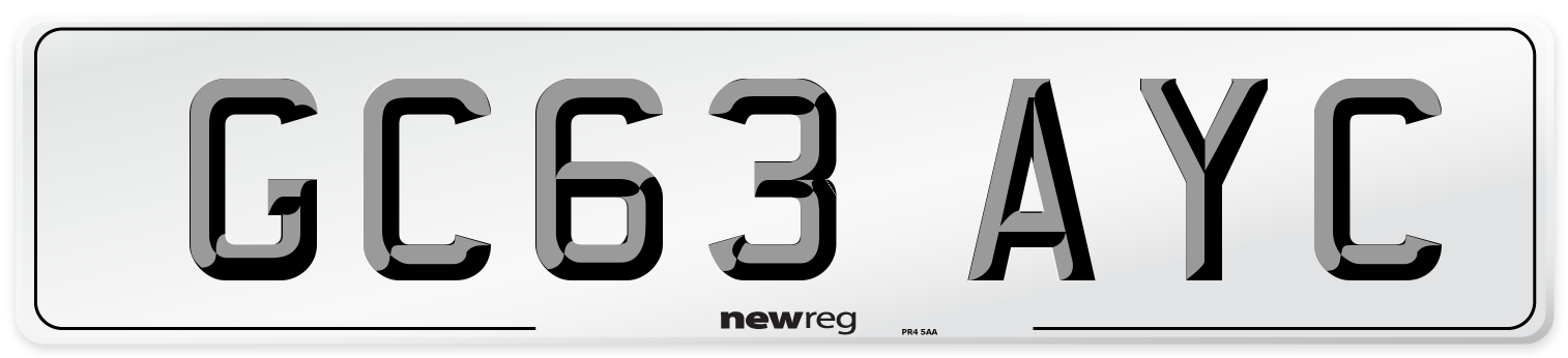 GC63 AYC Number Plate from New Reg